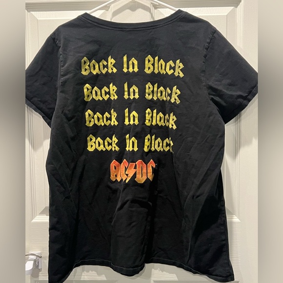 ACDC Back-In-Black Shirt XL Black Tour Merch Graphic Tee - Picture 3 of 4